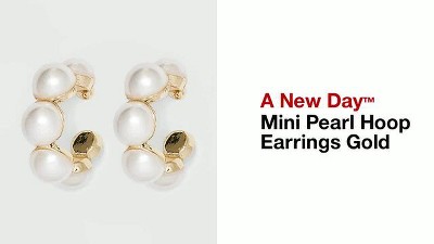 Pearl hoop earrings target hotsell