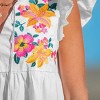 Women's Flutter & Floral Split Neck Mini Dress - Cupshe - 2 of 4