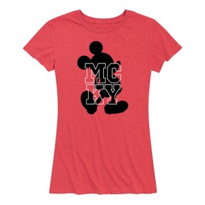 Women's - Disney - Silhouette Mickey Short Sleeve Graphic T-Shirt - 1 of 4