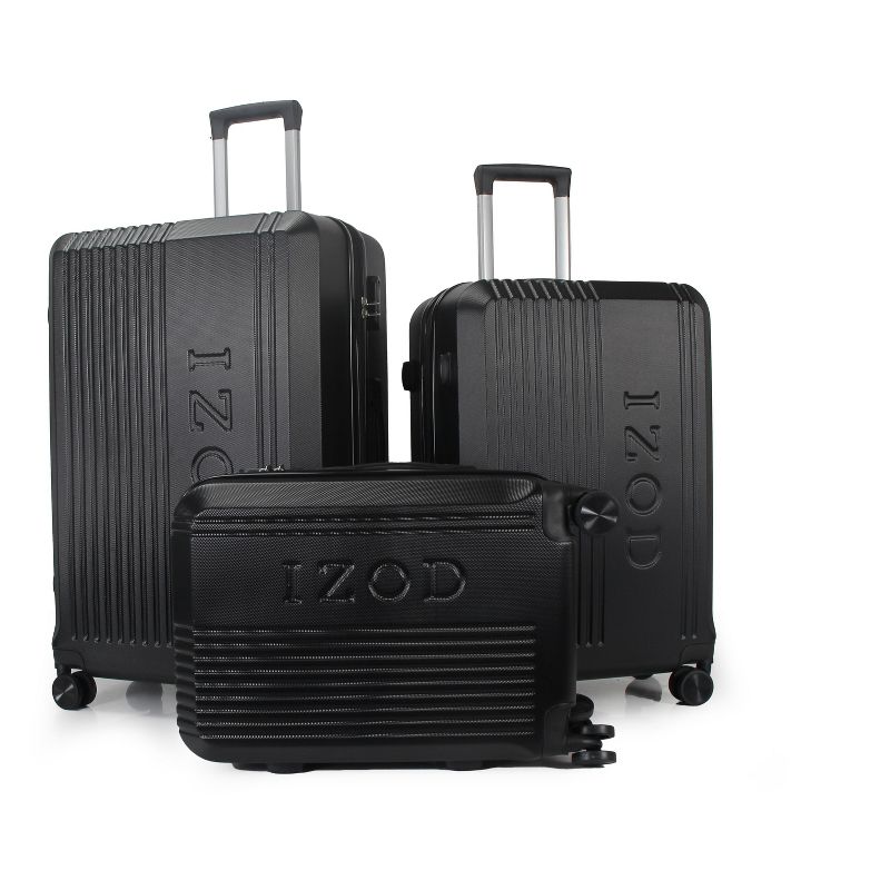 IZOD Zane Expandable ABS Hard shell Lightweight 360 Dual Spinning Wheels Combo Lock 3 Piece Luggage Set, 1 of 10