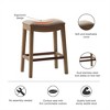 OUTSUPPLY Contemporary Saddle Counter Stool, Backless Design Stool for Kitchen Islands & Bars, Easy Assembly - 3 of 4