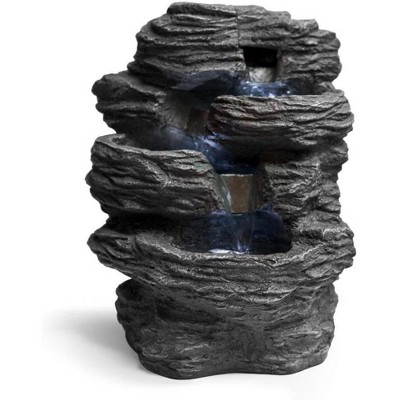 Indoor Water Fountain for Relaxation with LED Lights, Compact Design, Natural Sound of Water