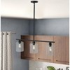Dewdrop 3 Light Kitchen Island Linear Pendant Light Black Modern Farmhouse Chandelier with Glass Shade - 2 of 4