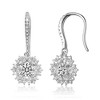 Delicate Silver Plated Snowflake Cluster Drop Earrings with Sparkling Cubic Zirconia and Secure Wire Hooks for a Touch of Elegant Winter Charm" - 2 of 4