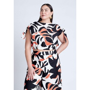 ELOQUII Shoulder Tie Crop Top - 1 of 4