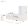 TIRAMISUBEST Full Size Wooden Platform Bed w/ Charging Station on Desk, Storage Bed Frame w/ Drawers, Shelves and Wardrobe - 4 of 4