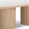 cream boucle fabric/natural finish