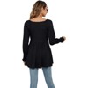 YESFASHION Womens Casual Fall Long Sleeve Tunic Tops V Neck Babydoll Top Blouse T-Shirt - 4 of 4