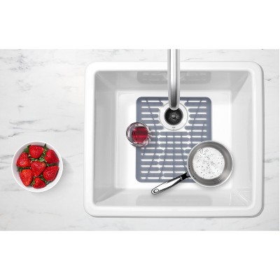 OXO 11.3&#34; x 12.8&#34; Silicone Sink Mat Gray