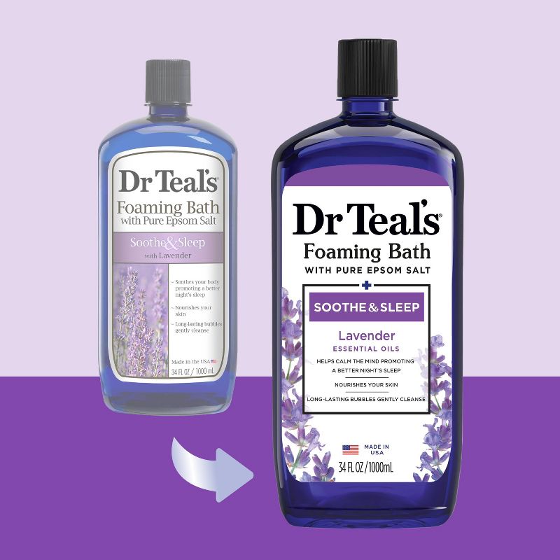 Dr Teal&#39;s Soothe &#38; Sleep Lavender Foaming Bubble Bath - 34 fl oz, 3 of 14