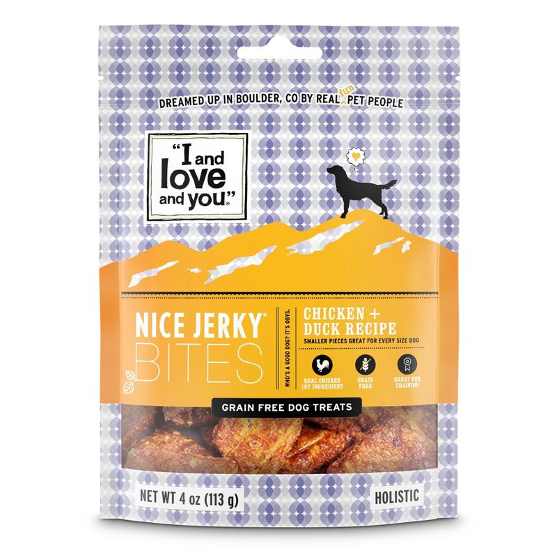 I and Love and You Nice Jerky Chicken + Duck Natural Dog Treats - 4oz, 1 of 4
