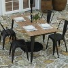 Merrick Lane Indoor/Outdoor Dining Table with Umbrella Hole, 30" x 60" All Weather Poly Resin Top and Steel Base - 3 of 4