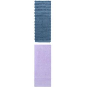 REGALWOVEN Striped Pattern Bathroom Hand Towels 14" x 30" 2 Pcs - 1 of 4