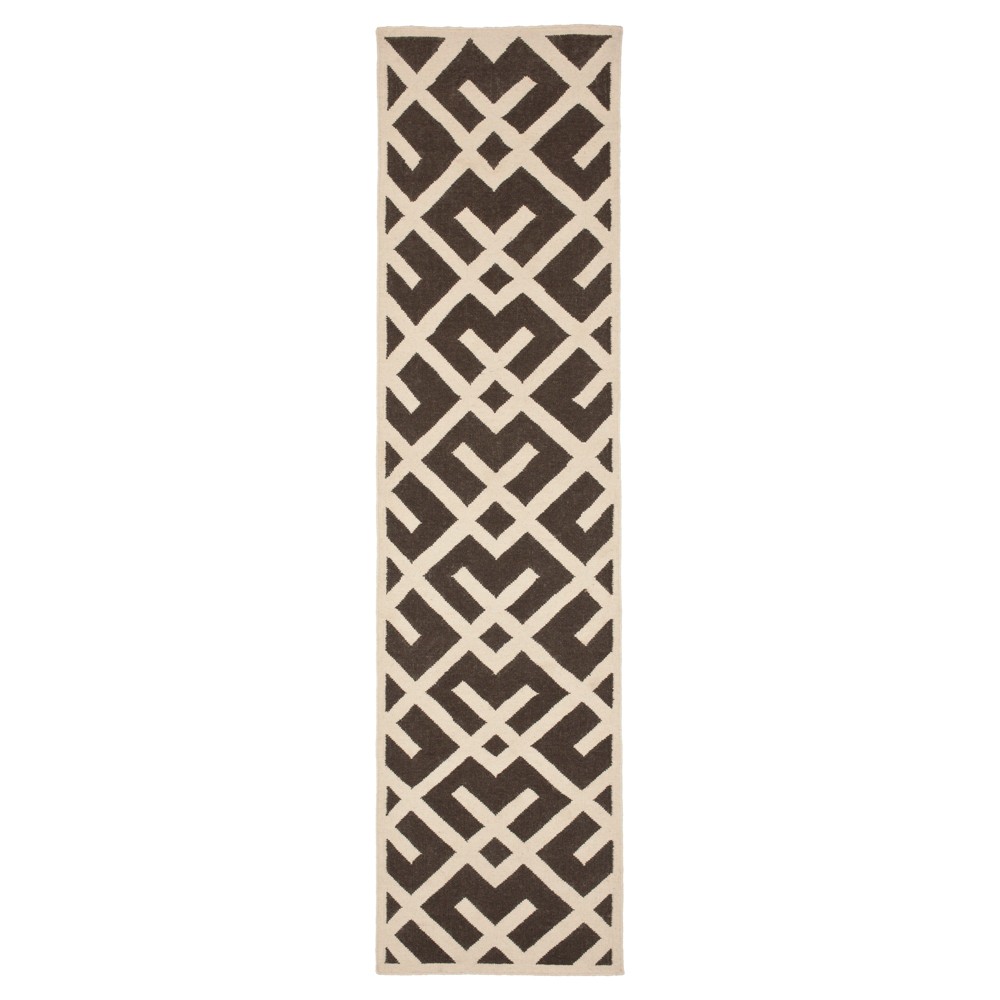 2'6inx8' Runner Tangier Dhurry Brown/Ivory - Safavieh