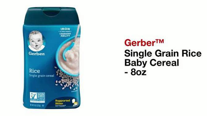 Gerber Single Grain Rice Baby Cereal - 8oz, 2 of 9, play video