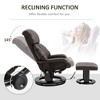 PU Leather Massage Recliner Chair with Ottoman, 360¡ã Swivel Recliner and Footstool, Side Pocket and Remote Control - 4 of 4
