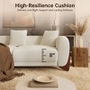 Boucle Sofa, Modern Upholstered Cloud Couch Comfy Boucle with Wooden Leg & Pillow Sofas 3 Seater Couches for Living Room & Apartment-Morden Fort - 4 of 4