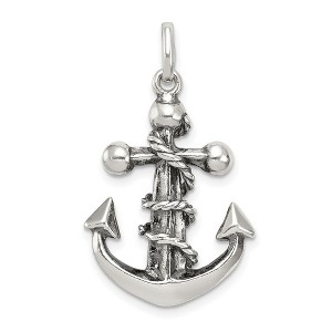 Black Bow Jewelry Sterling Silver 3D Antiqued Mariner Cross Pendant - 1 of 4