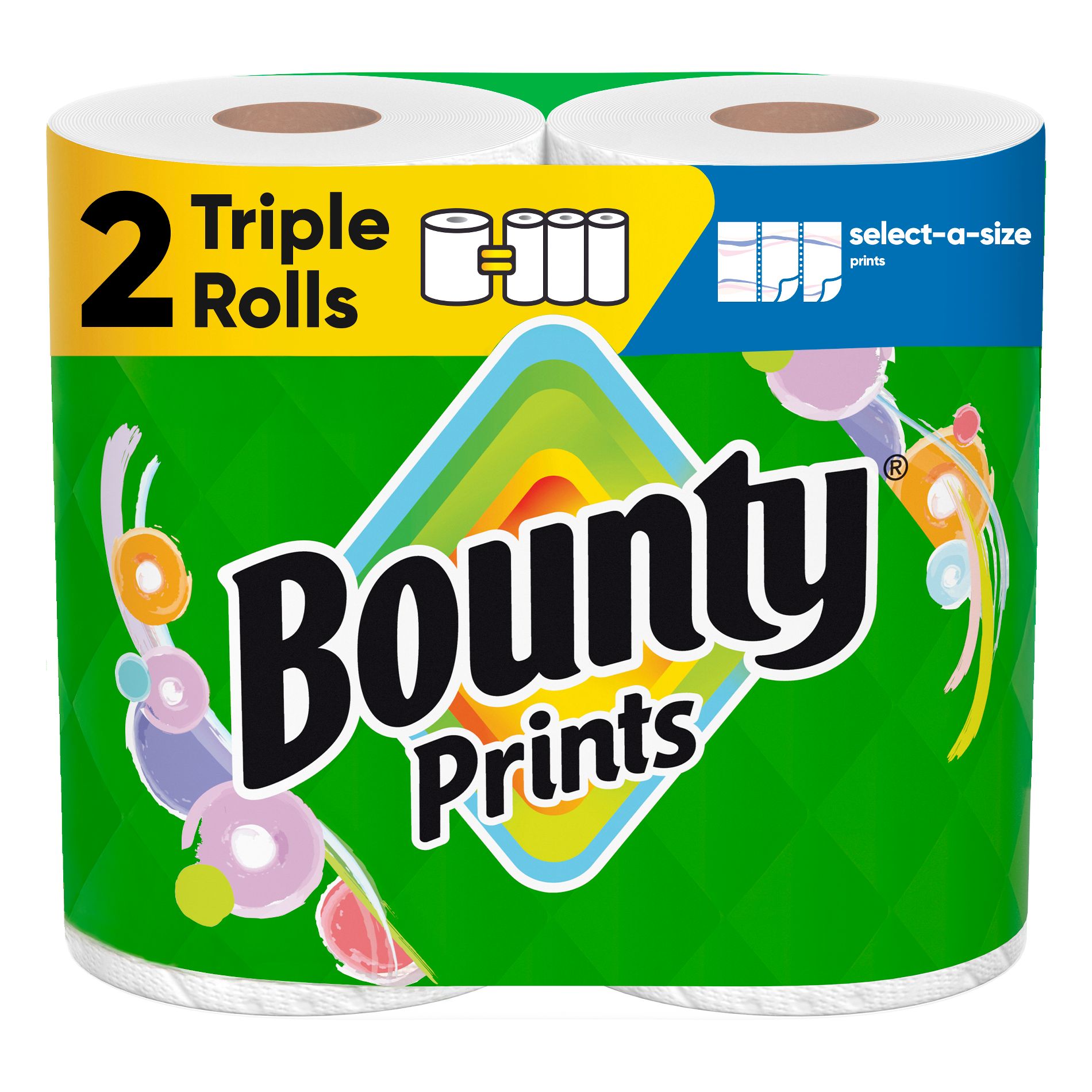 Bounty Select-A-Size Print Paper Towels - 2 Triple Rolls