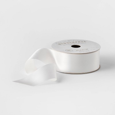 1.5" Satin Fabric Ribbon White 36ft - Wondershop™