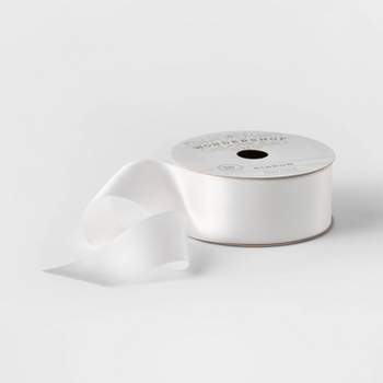 1.5" Satin Fabric Ribbon White 36ft - Wondershop™