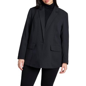 ELOQUII Women's Plus Size The Fluid Crepe Longline Blazer - 1 of 4