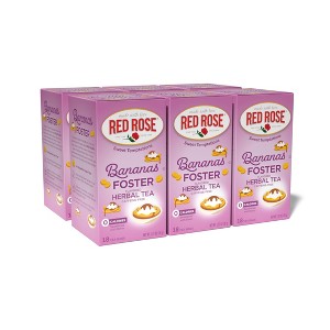 Red Rose Sweet Temptations Dessert Tea Bananas Foster, 18 Count Fruit Naturally Flavored Black Tea Pack of 6 - 1 of 4