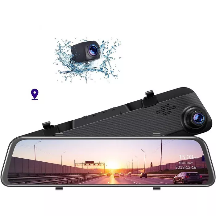 TOGUARD CE70 GPS Voice Control Touch Screen Dual Lens Dash Camera for Cars with Night Vision