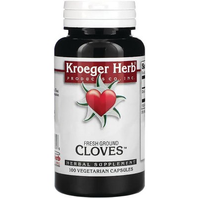 Kroeger Herb Fresh Ground Cloves 450 mg 100 Veg Capsules.