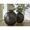 Signature Design by Ashley Woody 14" Metal Vase, Pewter & Gold Hammered Finish - 4 of 4