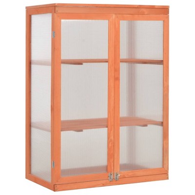 vidaXL Greenhouse Wooden Wood and Polycarbonate board 29.5x18.5x42.9 in