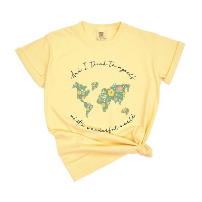 Simply Sage Market Women's What A Wonderful World Short Sleeve Garment Dyed Tee