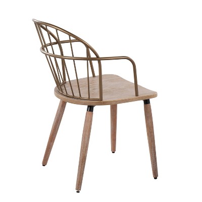 Riley High-Back Spindle Dining Chair in Antique Copper and Whitewash