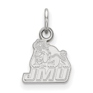 Black Bow Jewelry 10k White Gold James Madison Dukes NCAA Extra Small Pendant - 1 of 3