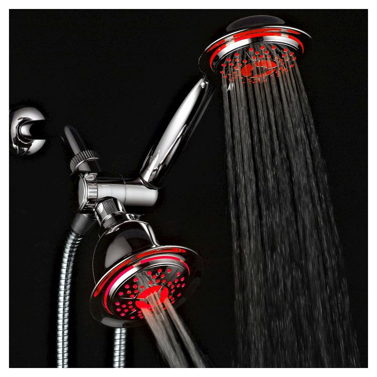 Led Combo Shower System Chrome - DreamSpa: 2-in-1 Rainfall & Massage with 5ft Stainless Steel Hose, 3 of 6