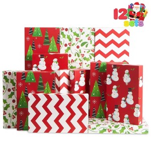 Joyfy 12 Pack Christmas Shirt Gift Boxes, Large Robe Boxes with Lids, Decorative Box for Holiday & Wedding Wrapping Decor (14"x9.5") - 1 of 4