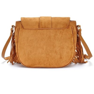 Lascana Women's Faux Suede Fringe Detail Purse - LASCANA - Cognac Solid O/S — фото 3