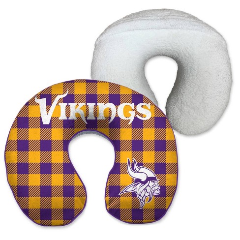 Nfl Minnesota Vikings Buffalo Check Memory Foam Travel Pillow With
