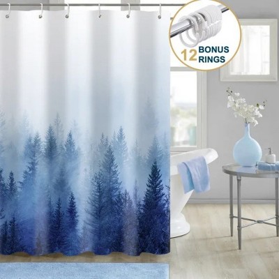 LunaLulinlk Shower Curtain with Hooks – Heavy-Duty Mold/Mildew-Resistant