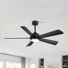 Airsurfer 56" Ceiling Fan with Integrated LED Light in Matte Black 5-Blade Modern Remote-Controlled Fan - 4 of 4