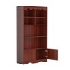 63" Tall Bookshelf with Doors, Modern Scalloped Design 5-Tier Storage Cabinet - 3 of 4