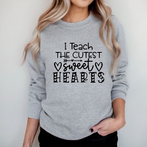 Simply Sage Market Women's Graphic Sweatshirt I Teach The Cutest Sweet Hearts - 1 of 4
