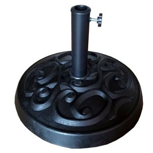 33Ibs Resin Outdoor Patio Umbrella Base: Epoxy-Coated, Fits Wellfor Umbrellas - WELLFOR - 1 of 4