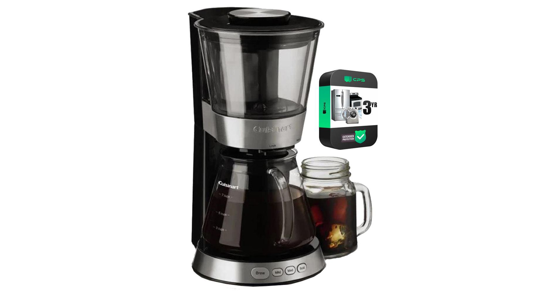 Cuisinart Automatic Cold Brew Coffeemaker w/ Glass Carafe Refurb+3 Year Warranty