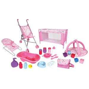 Lissi Baby Doll 24 piece Nursey Play Set - Designed for 11" Doll (not included) - 1 of 4