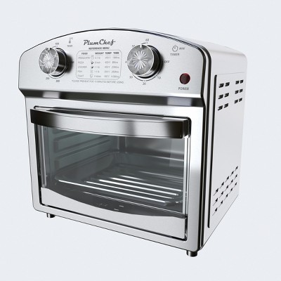 FONTOI 12.5 QT Stainless Steel 7-In-1 Convection Toaster Oven 5 Pre-Set Menus, Multifunctional Toaster with Crumb Tray, Silver 12.09"* 11.42"*12.6"