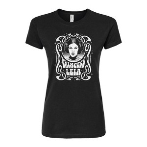 Women's - Star Wars - Princess Leia Art Nouveau Fitted Graphic T-Shirt - 1 of 2