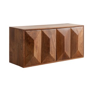 Kate & Laurel All Things Decor 30"x10"x14" Ranier Two-Door Wall Cabinet Walnut Brown - 1 of 4