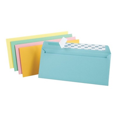 MyOfficeInnovations EasyClose Pastel Color #10 Envelopes 4 1/8"H x 9 1/2"W Assorted 50/PK 122726