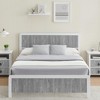 Bed Frame with Curved Wood Headboard and Footboard, Metal Slat Support, Under Bed Storage, Safe Rounded Corners, Grey - 4 of 4